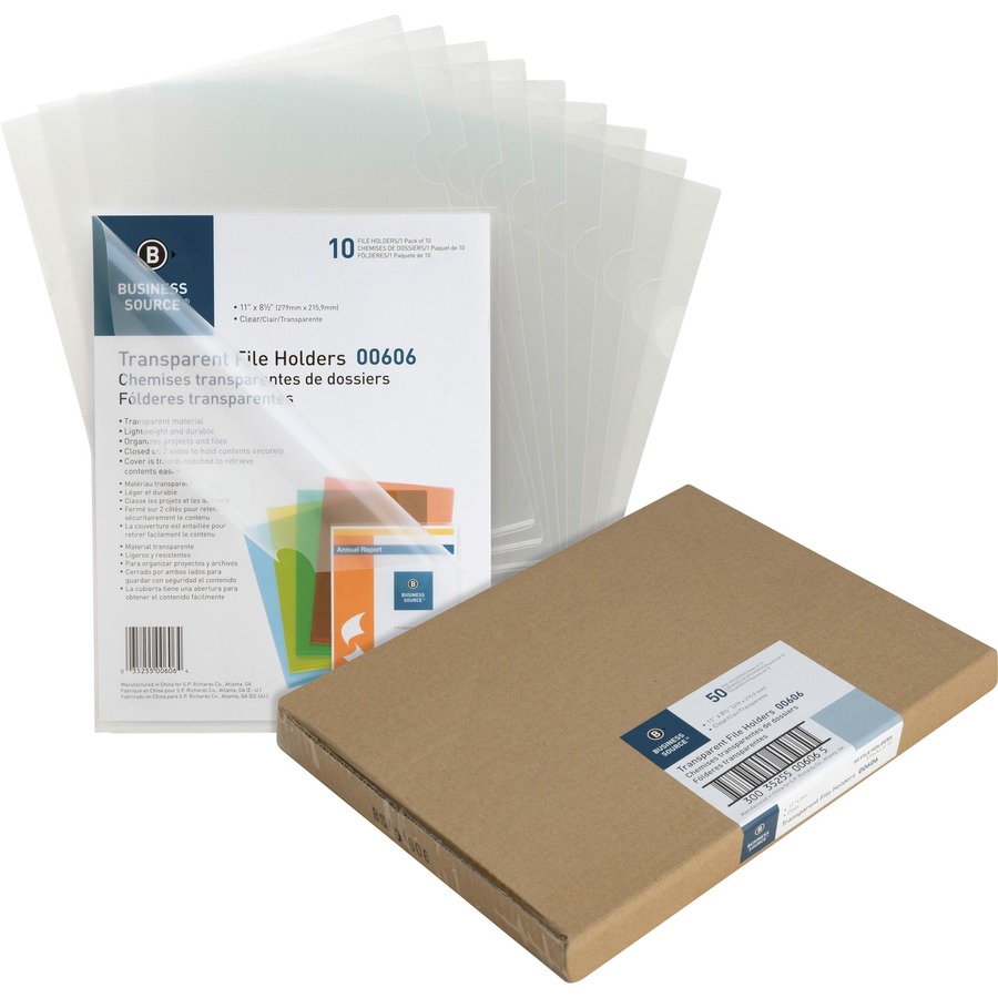 Business Source Heavyweight Sheet Protectors - For Letter 8 1/2 x