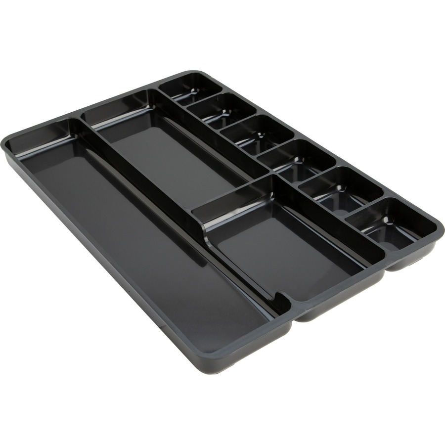 Sparco Nine-Compartment Drawer Organizer 1.3x14x9.4 - Black