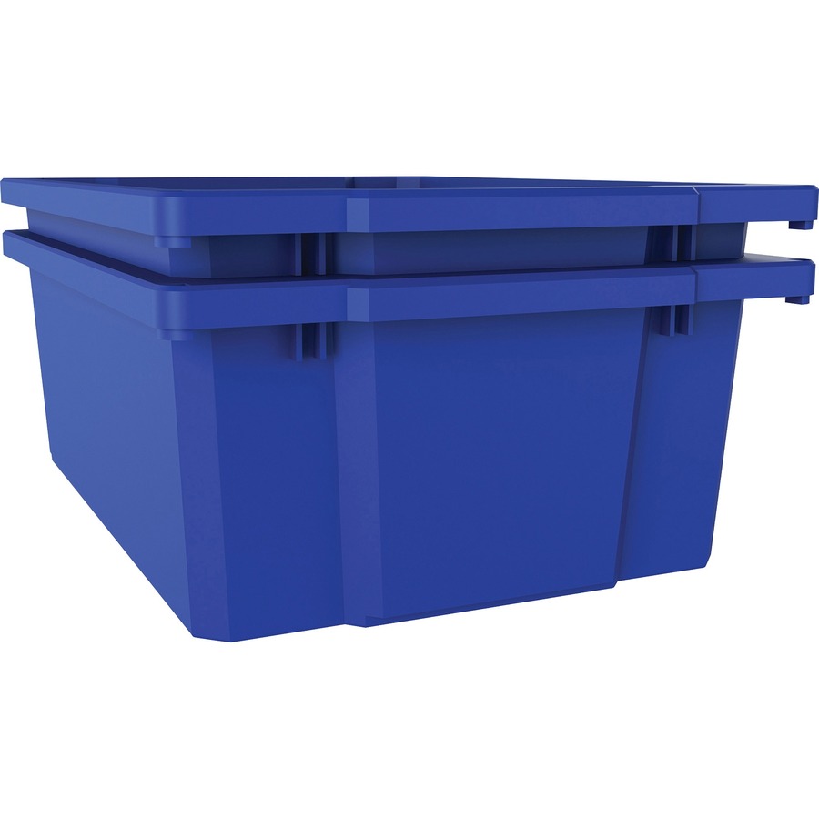 Lorell 6 Deep Storage Bin 6 Depth Plastic Blue Recycled