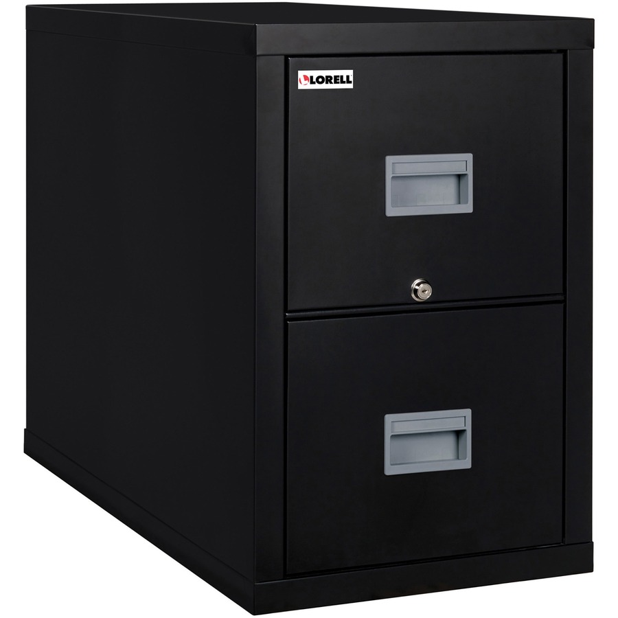 Llrl2p2131cbl Lorell Black Vertical Fireproof File Cabinet 2 Drawer 20 9 X 31 6 X 27 8 2 X Drawer S Legal Letter Vertical Key Lock Fire Proof Damage Resistant