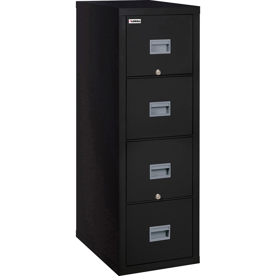 Lorell Black Vertical Fireproof File Cabinet 4 Drawer Zerbee