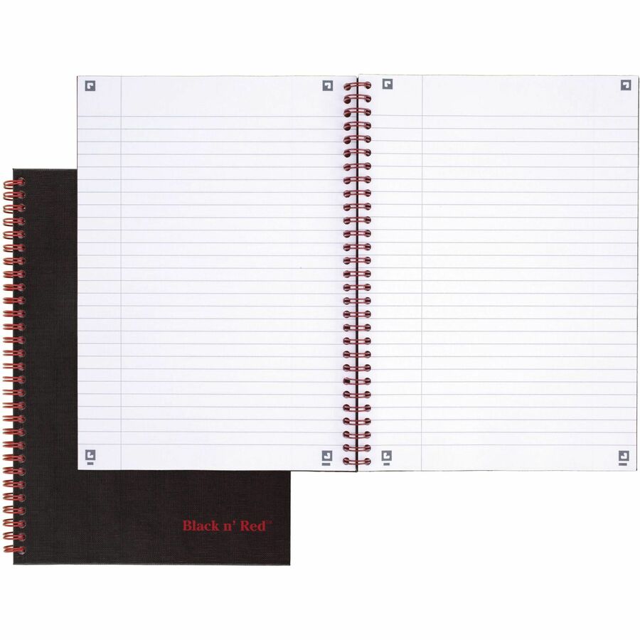 Black n' Red‭ Twinwire Business Notebook, Soft Cover, Ruled, 70 Sheets, 11 3/4 x 8 1/4, Black