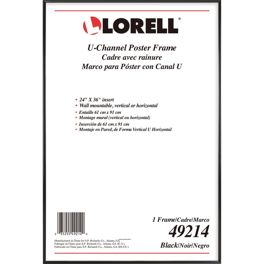 Lorell Poster Frame - 24 x 36 Frame Size - Rectangle LLR49214, LLR 49214  - Office Supply Hut
