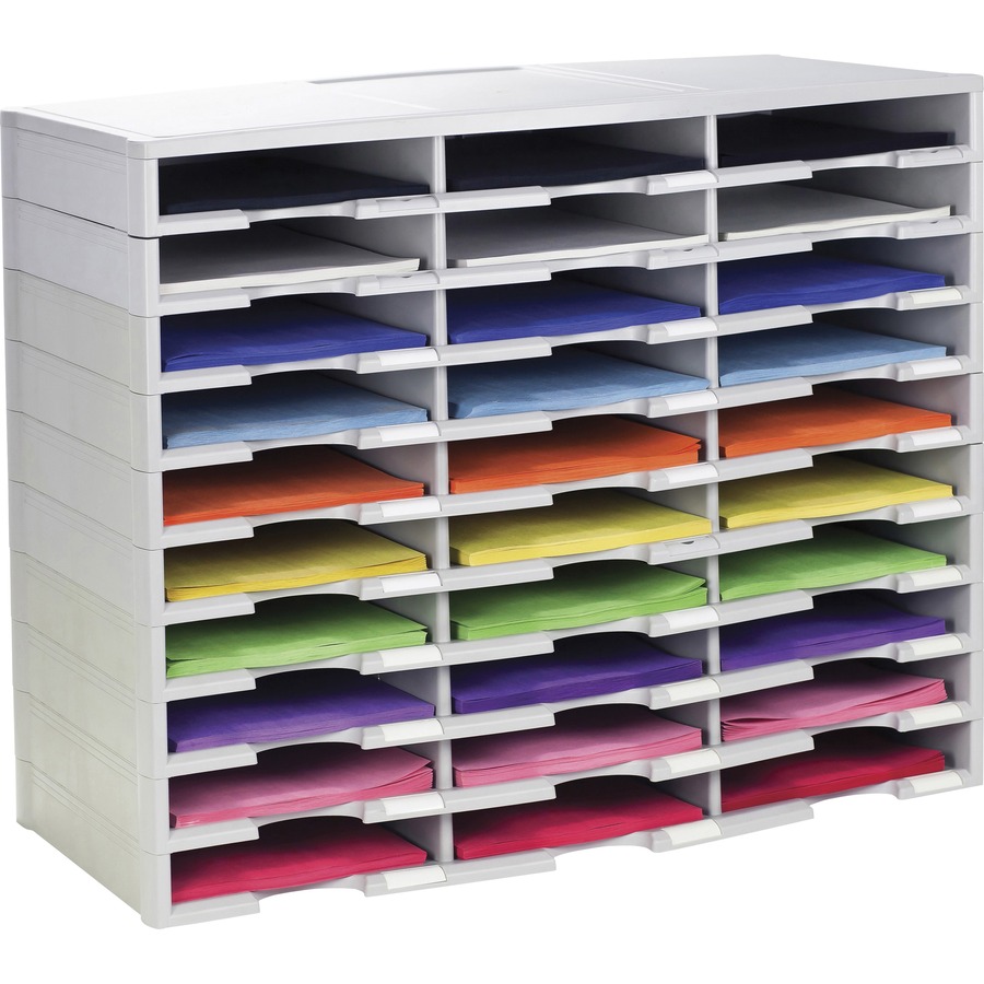 Office Depot Brand Stackable Plastic Literature Organizer 12 Compartments  Gray - Office Depot