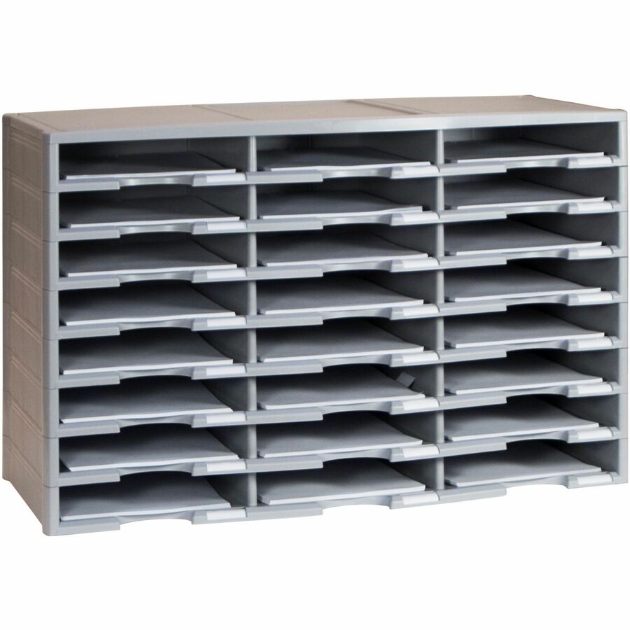 Office Depot Brand Stackable Plastic Literature Organizer 12 Compartments  Gray - Office Depot