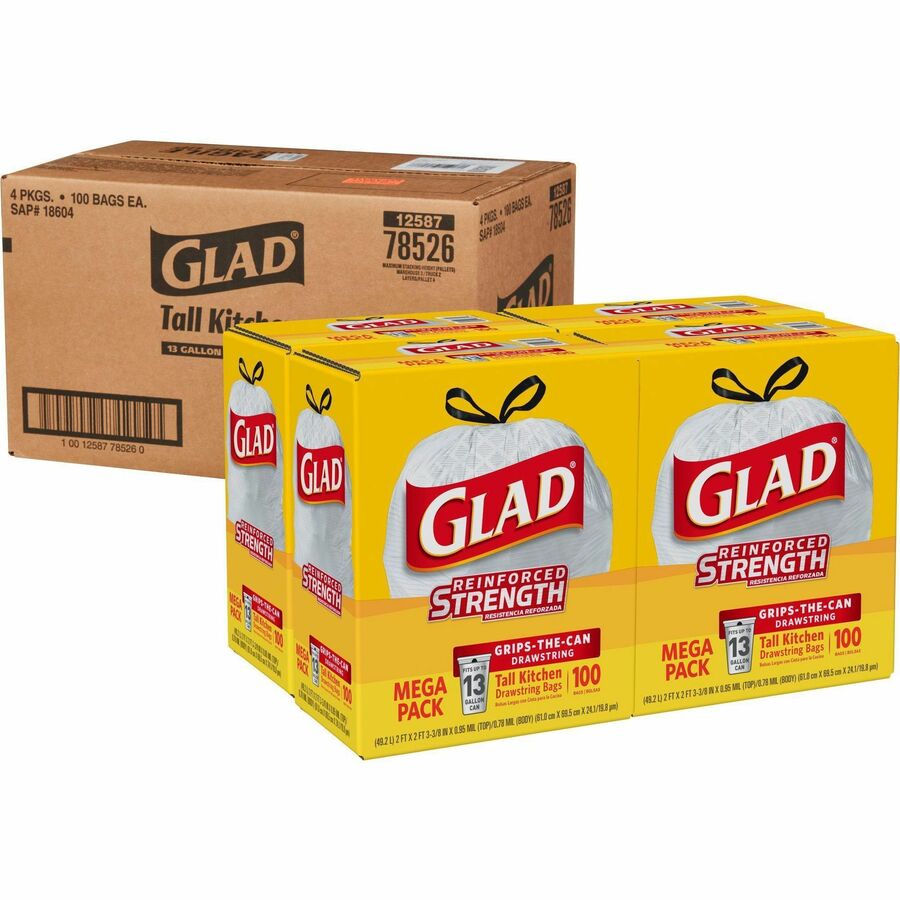 Clorox Glad ForceFlex Tall Kitchen Drawstring Trash Bags