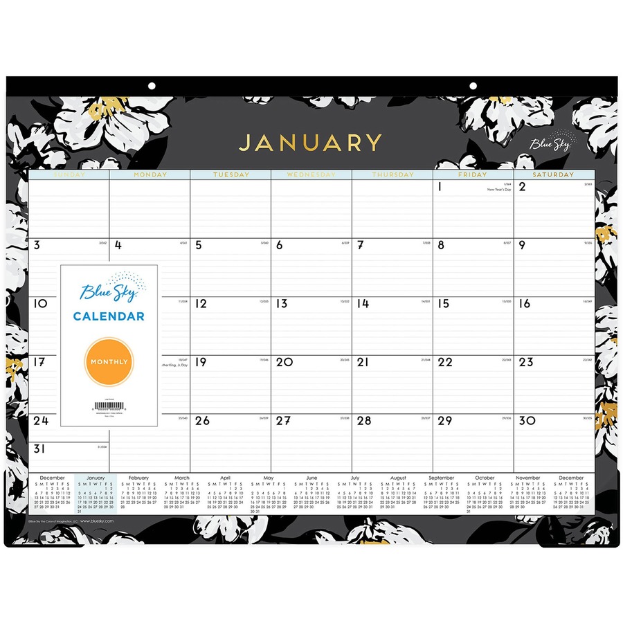 Blue Sky Baccara Floral Design Calendar Desk Pad Yes Monthly