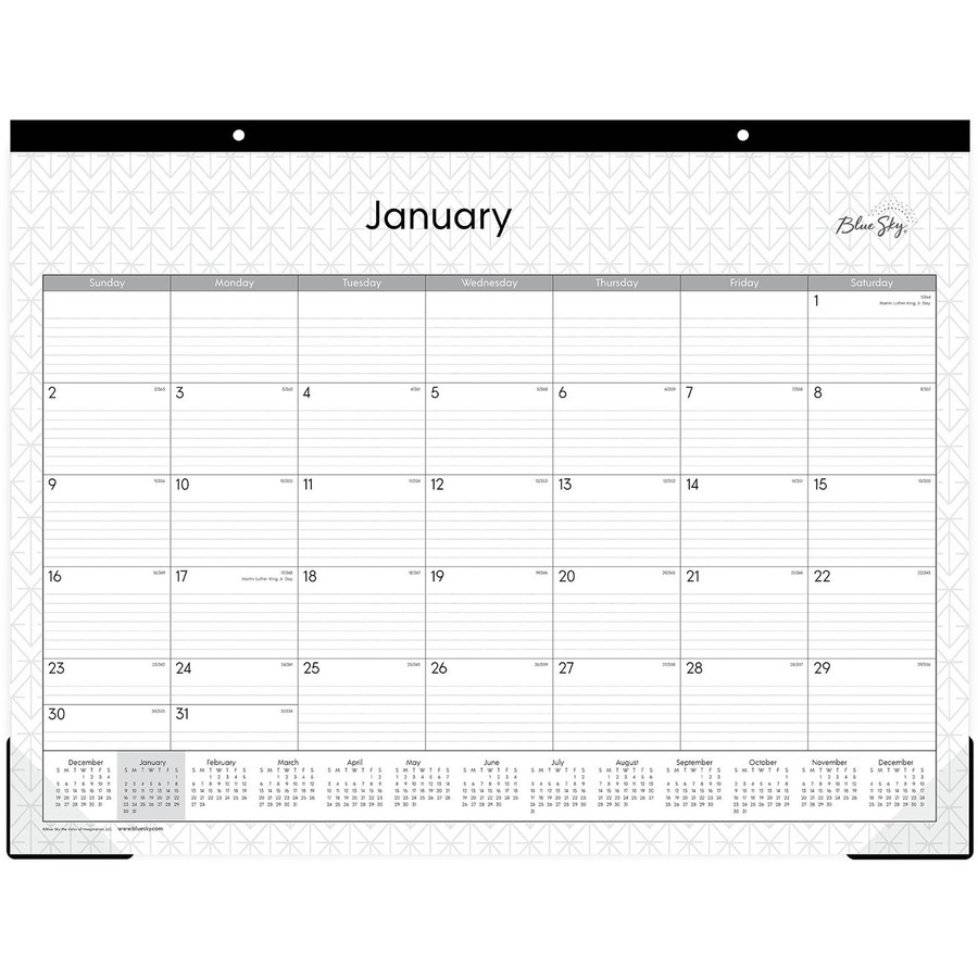 Blue Sky Write On Calendar Monthly Desk Pad 1 Year January