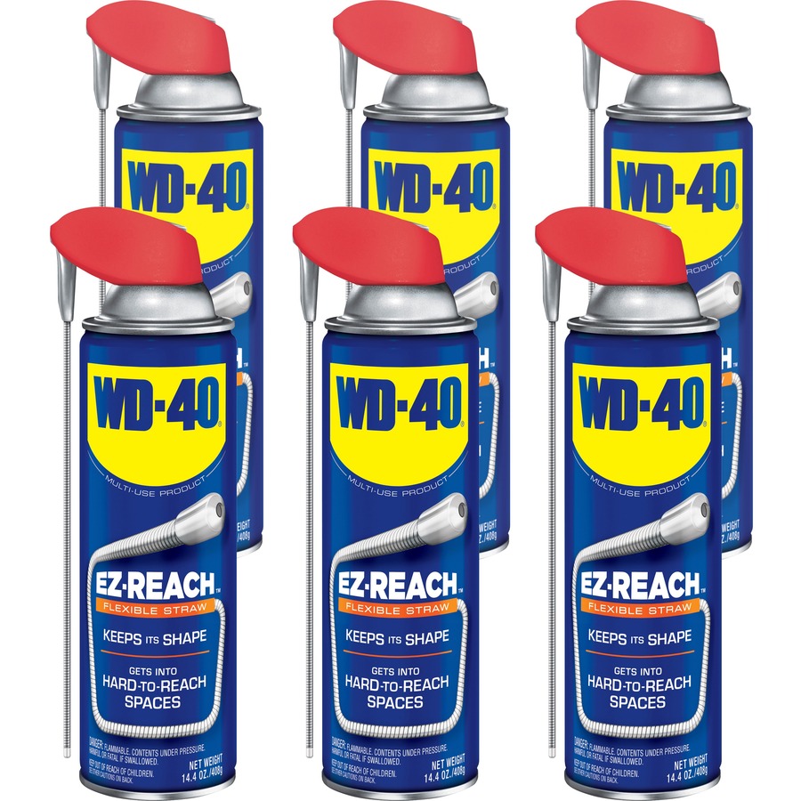 WD-40 EZ-REACH, Original WD-40 Formula, Multi-Purpose Lubricant Spray with  8 in. Flexible Straw, 14.4 oz.