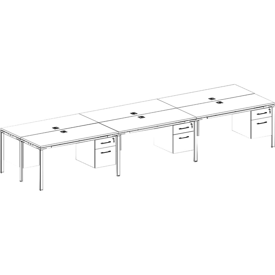 White L Shaped Desk with Drawers 66 x 66 x 29.5 - Simple System by Boss  Office Products