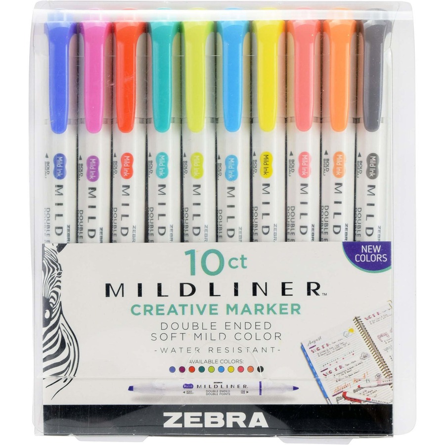 Zebra Mildliner Double Sided Highlighters - 5 Fine Color Set
