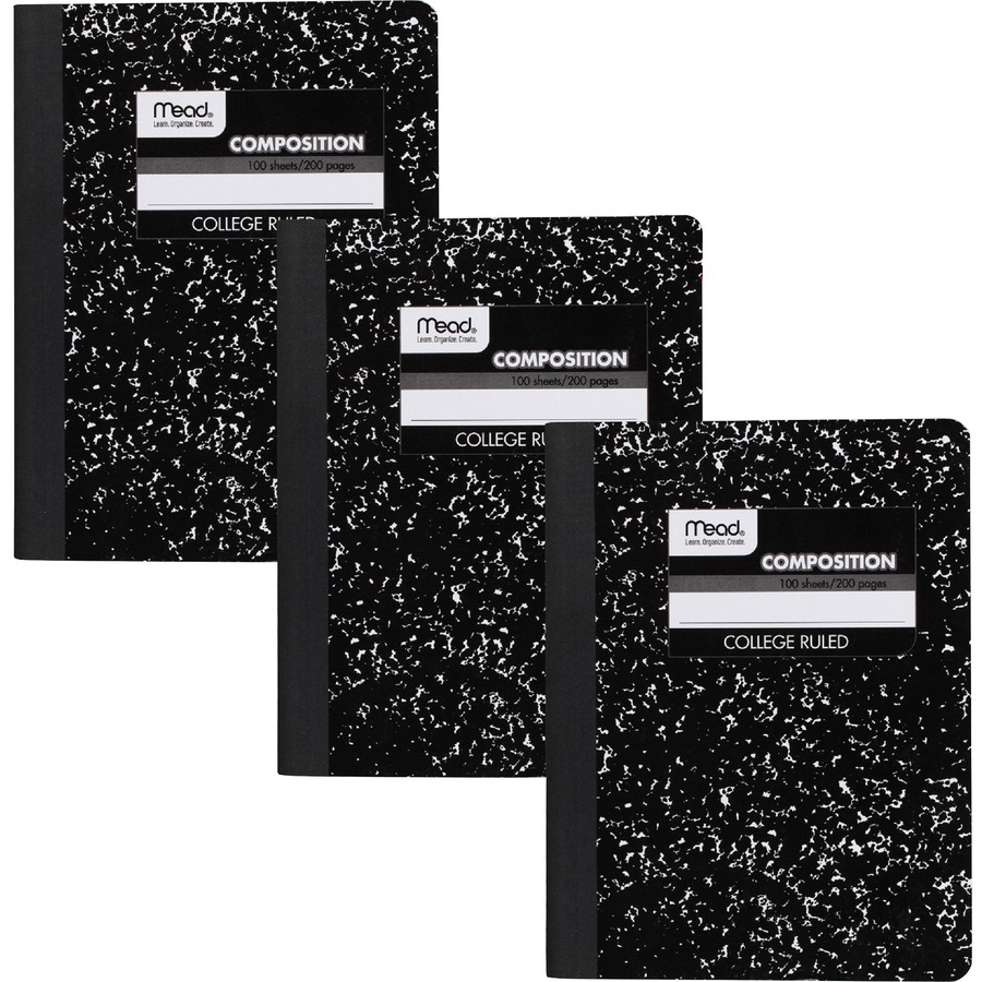 Marble Composition Notebook College Ruled: Black Marble Notebooks, School Supplies, Notebooks for School