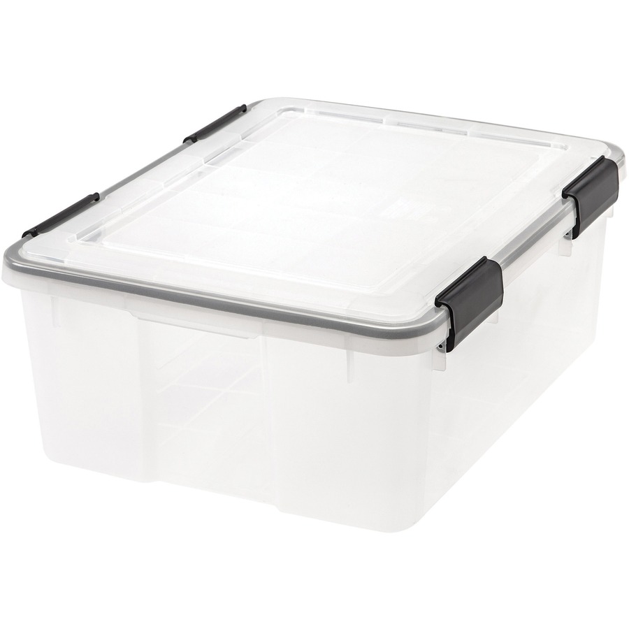 Iris 30 qt Water Tight Storage Box with Lid, Clear