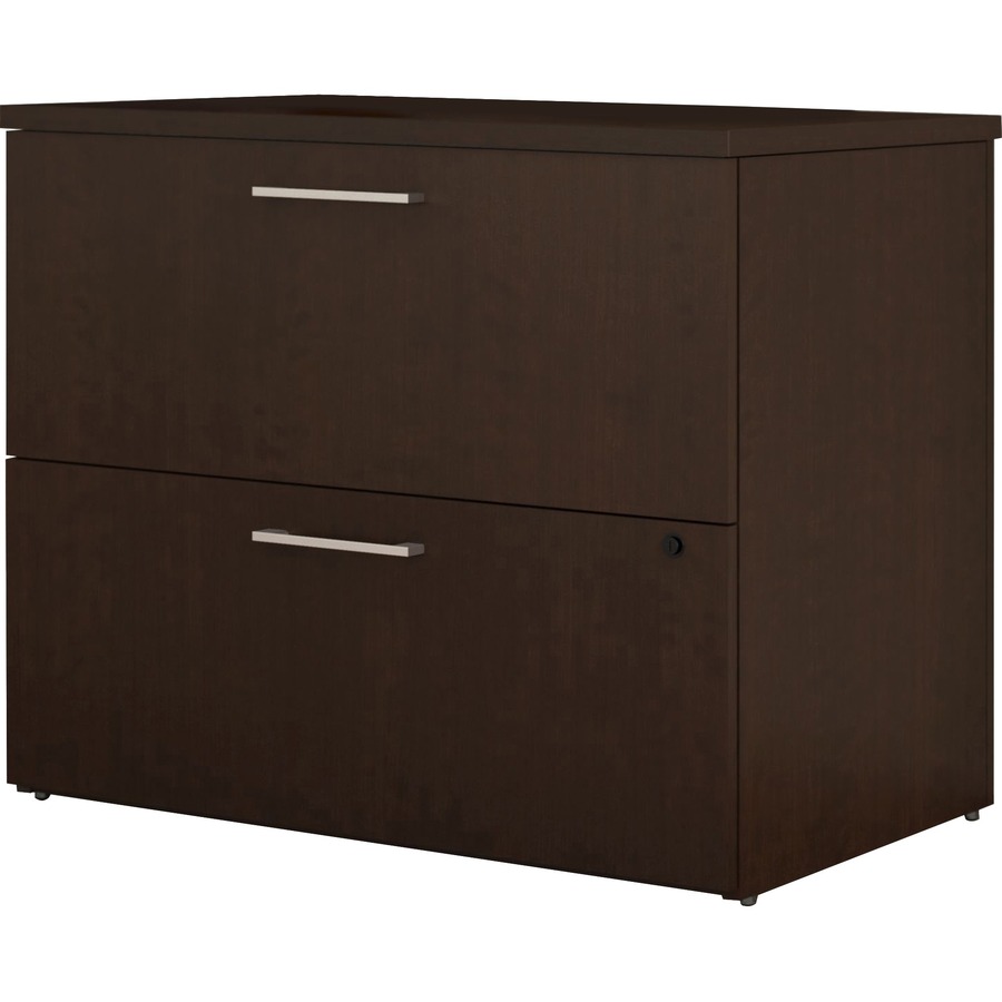 Bush 400 Series 2 Drawer Lateral Cabinet 35 6 X 21 6 X 29 2 2 X File Drawer S Material Thermofused Laminate Tfl Surface Nickel Pull Finish Mocha Cherry Bluebird Office Supplies