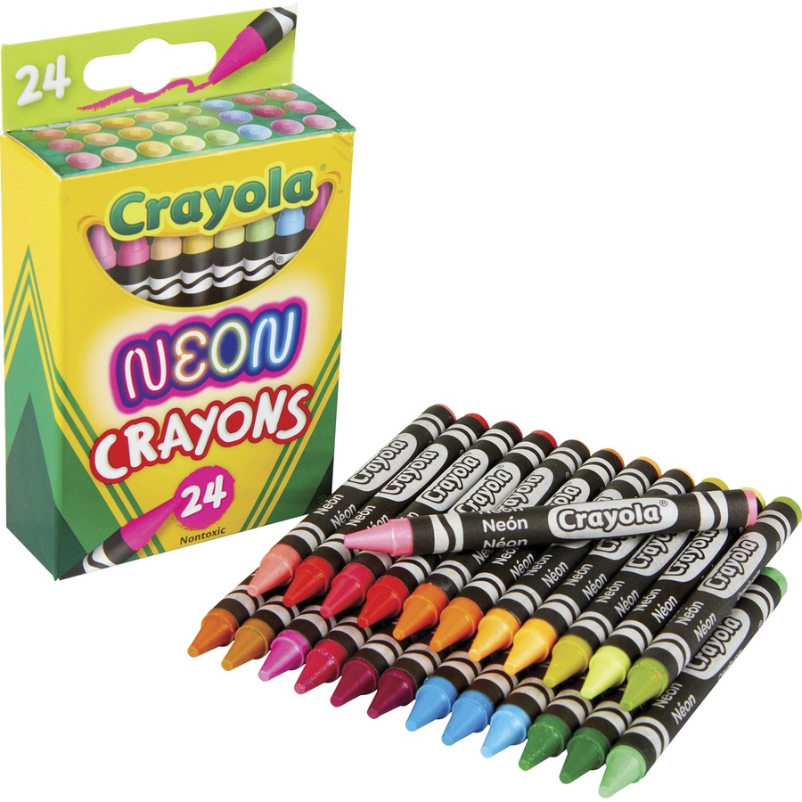 Crayola Neon Crayons - Neon - 24 / Pack - ACT Supplies