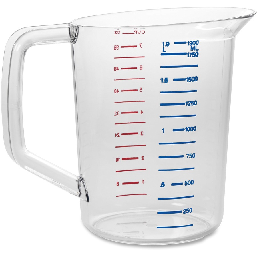 2 Qt Round Pitcher with Blue lid clear base by - Low Price 