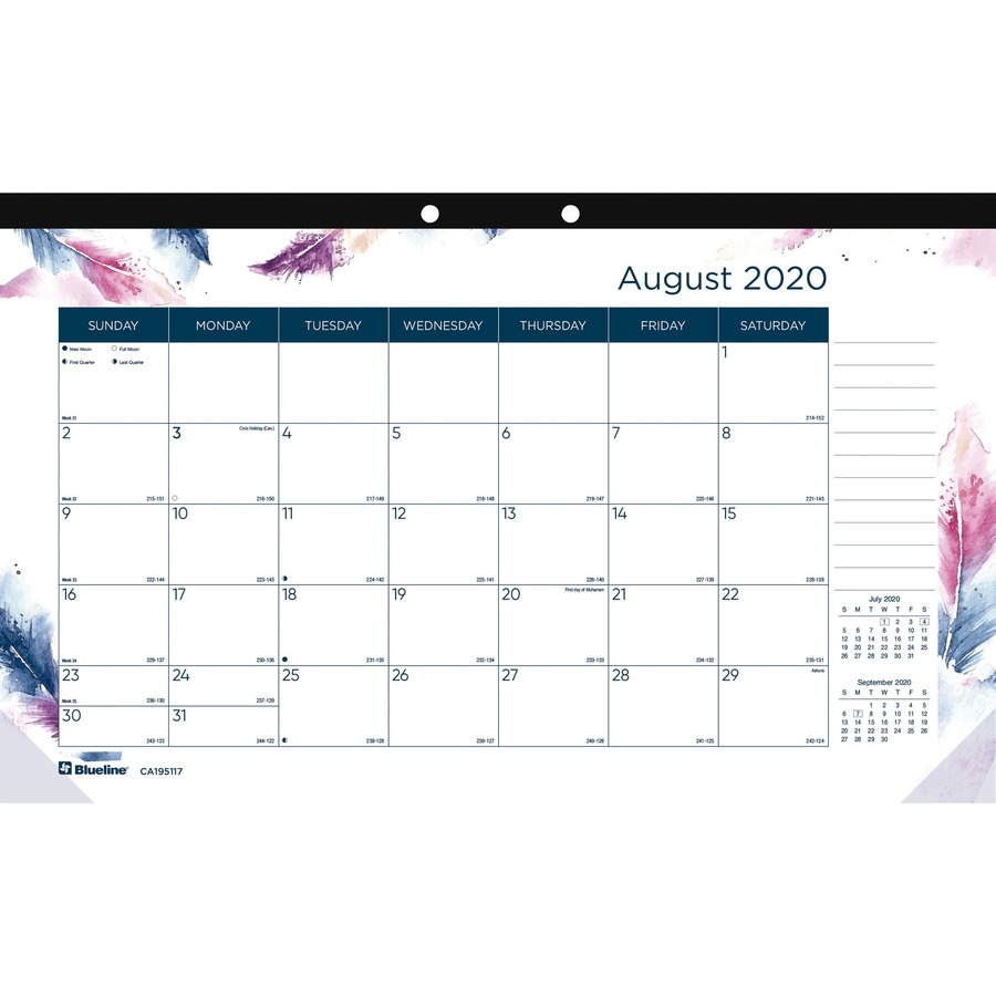 Rediform Tropical Design Academic Monthly Desk Pad Rectangle