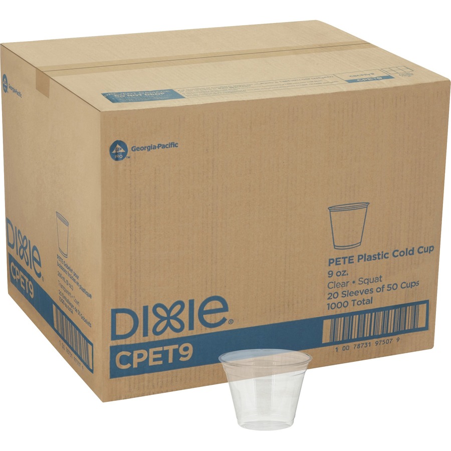 DIXIE 16 oz. Clear Disposable Plastic Cups, PETE, 25/Sleeve, 20