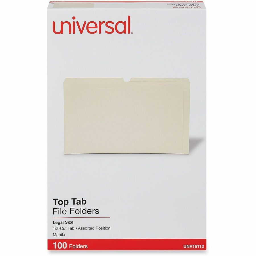 Universal 1/2 Tab Cut Legal Top Tab File Folder