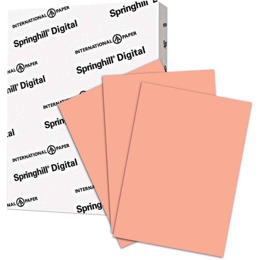 Springhill Multipurpose Cardstock - Salmon - 92 Brightness - Letter - 8  1/2 x 11 - 110 lb Basis Weight - Smooth - 250 / Pack - Salmon - Thomas  Business Center Inc