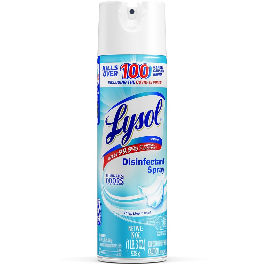 Lysol Crisp Linen Disinfectant Spray - Spray - 19 fl oz (0.6 quart) - Crisp  Linen Scent - 1 Each - Clear - Filo CleanTech