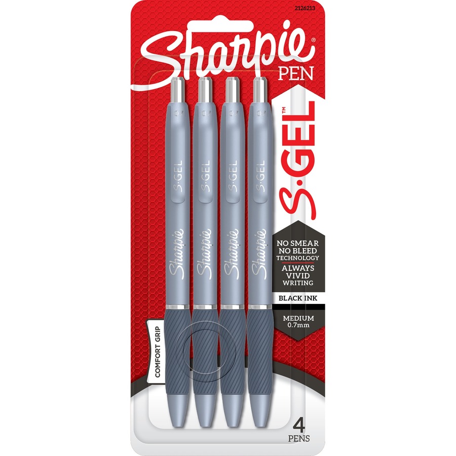 Sharpie S-Gel Pens 0.7 mm Pen Point Size - Black Gel-based Ink - 4 / Pack