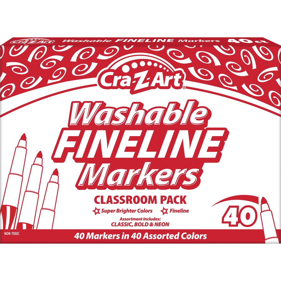 Cra-Z-Art Bold Washable Broadline Markers, 8 Counts