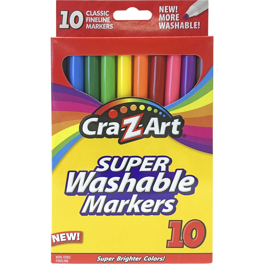 Crayola Ultra-Clean Thinline Washable Markers, 12/Set 