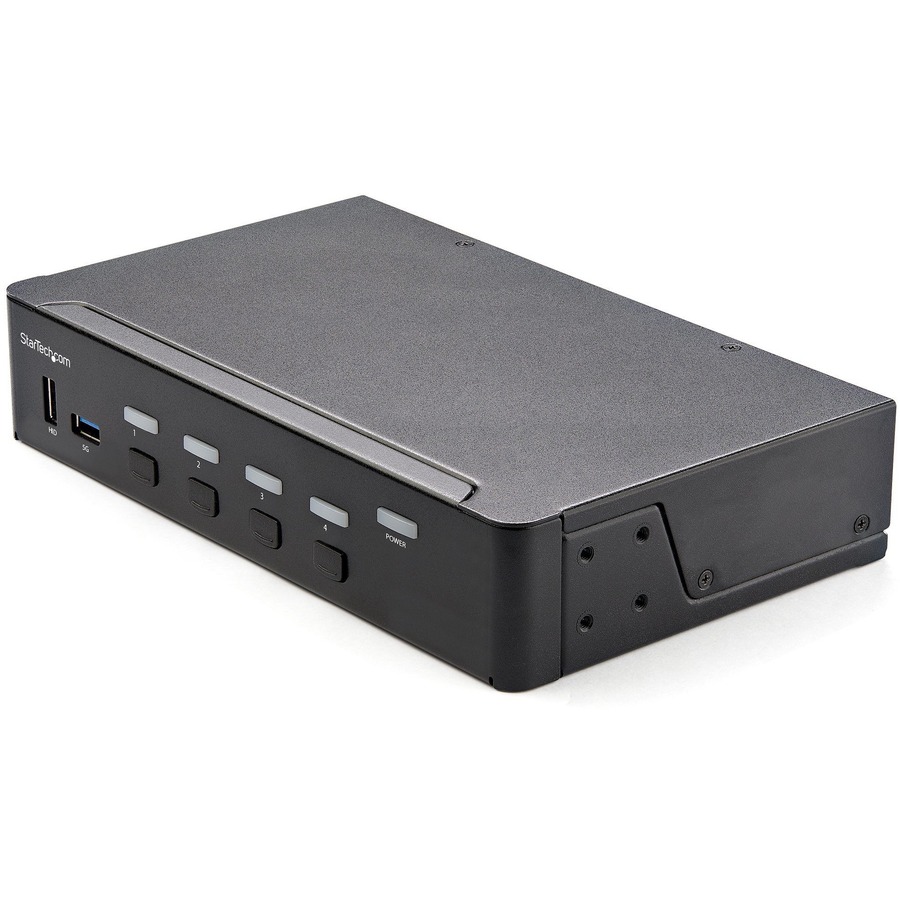 2 Port Quad Monitor DisplayPort KVM Switch - 4K 60Hz UHD HDR - Desktop 4K  DP 1.2 KVM with 2 Port USB 3.0 Hub (5Gbps) & 4x USB 2.0 HID Ports, Audio 