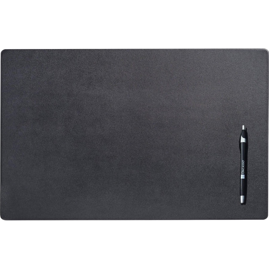 Black Leather 34 x 20 Desk Mat with Folding Side Rails – dacasso-inc