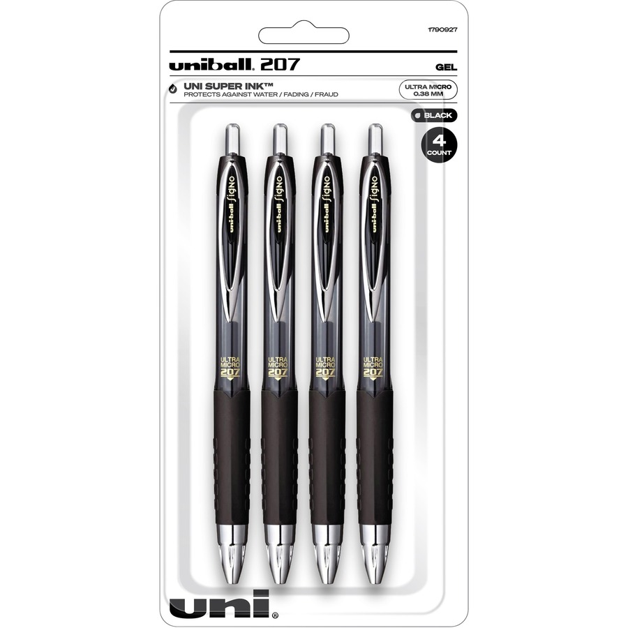 SHARPIE S-Gel, Gel Pens, Ultra Fine Point (0.38mm), Black, 4 Count