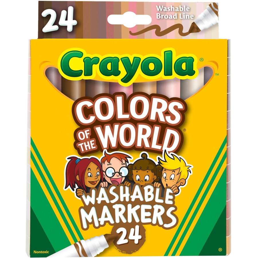 Colors of the World Washable Markers Classpack, Broad Bullet Tip, Assorted  Colors, 240/Pack