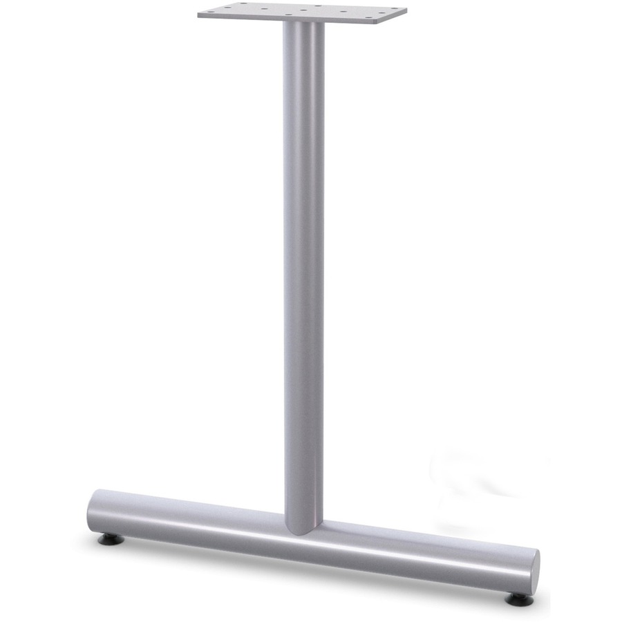 Lorell Tabletop T-Leg Base with Glides - 27.8 x 2 - Material: Tubular  Steel - Finish: Gray - Reliable Paper