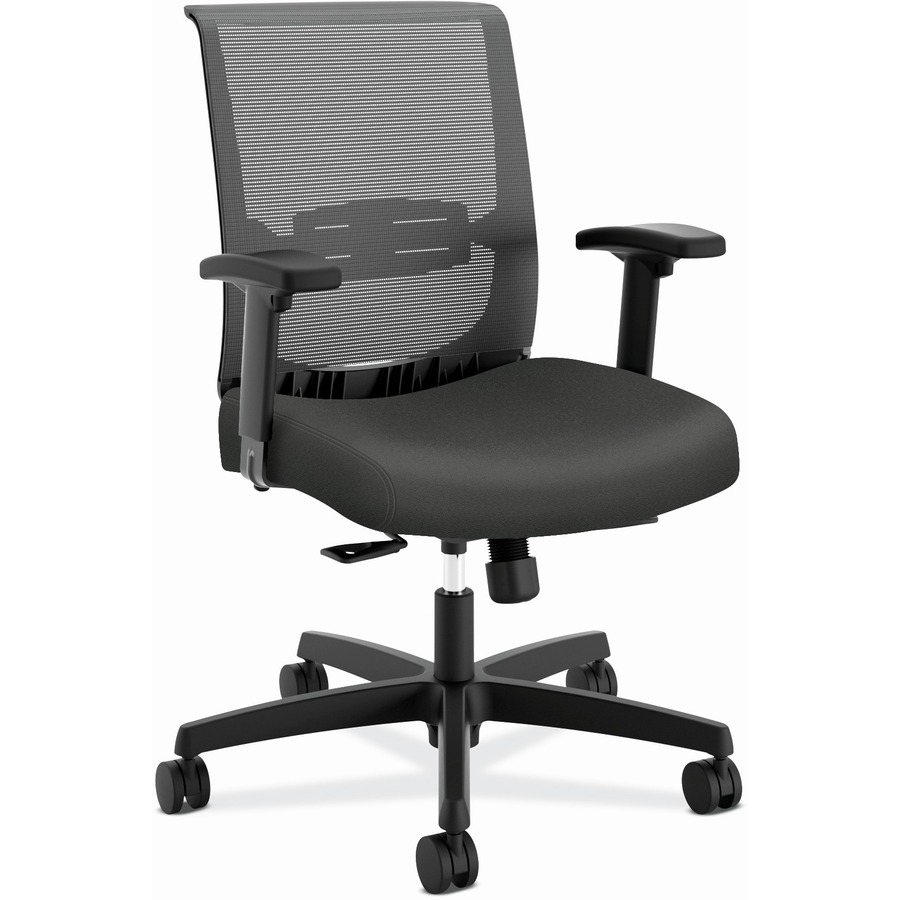 Lorell Classroom Adjustable Height Padded Mobile Task Chair Black