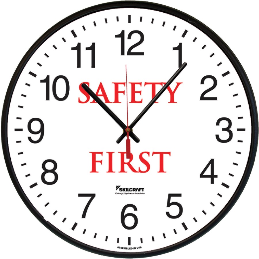 SKILCRAFT Safety First Message Wall Clock Zerbee