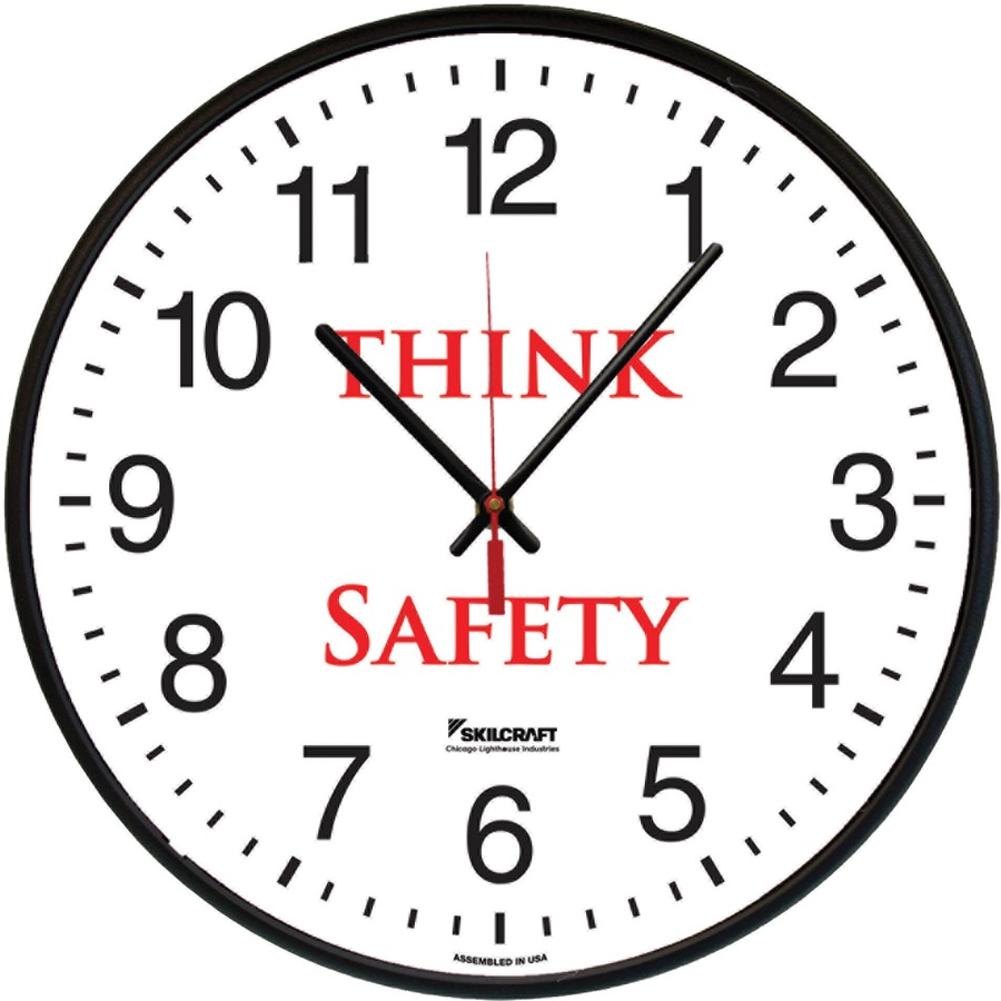 SKILCRAFT Think Safety Message Wall Clock Zerbee