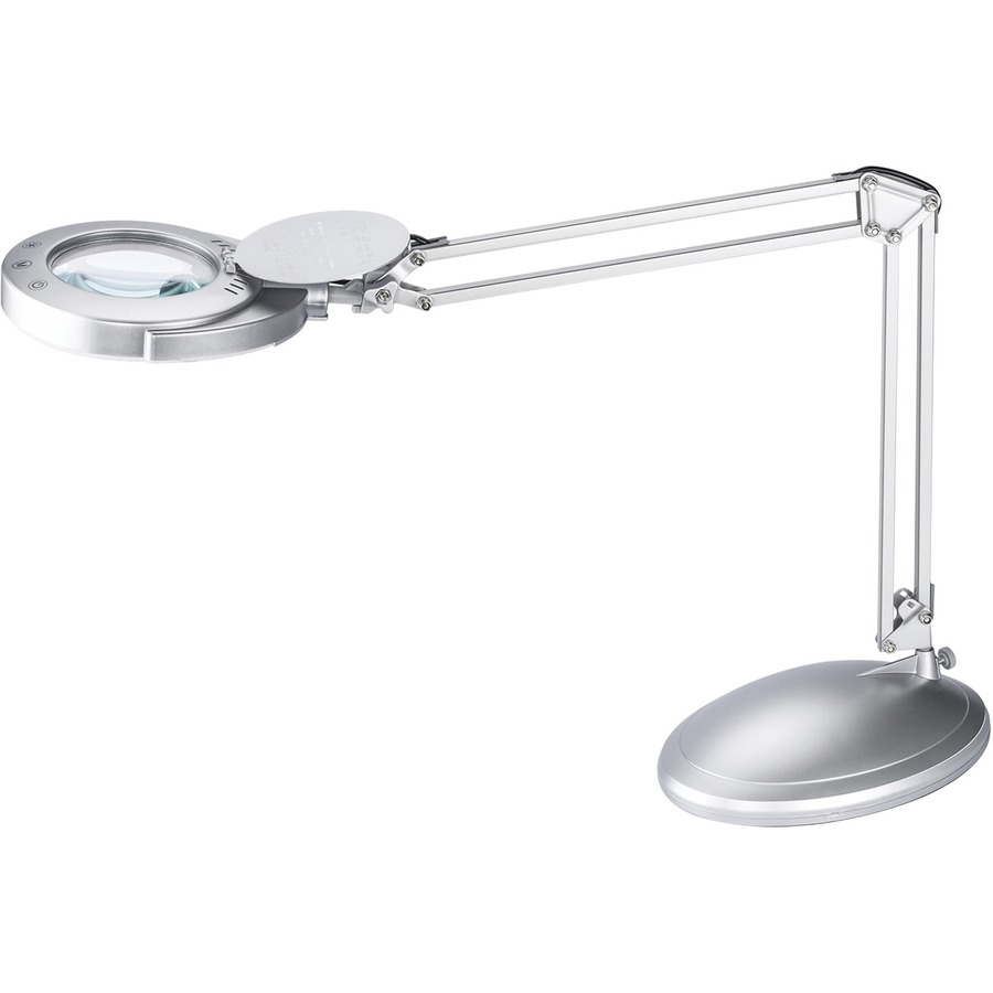 Bostitch 10-in Adjustable Magnifying White Desk Lamp with Plastic Shade at