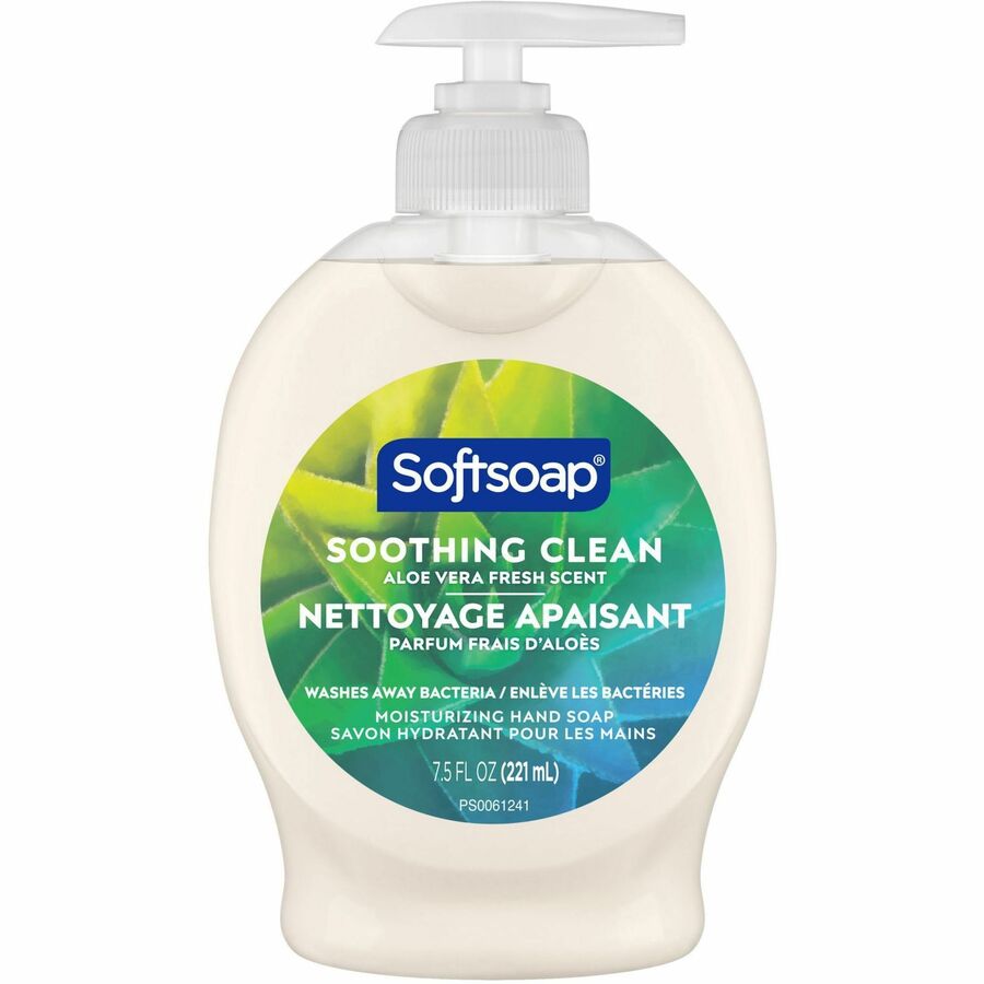 Softsoap Soothing Liquid Hand Soap Pump - Aloe Vera Scent - 7.5 fl oz  (221.8 mL) - Pump Bottle Dispenser - Bacteria Remover, Dirt Remover - Hand,  Skin - Pearl - Rich