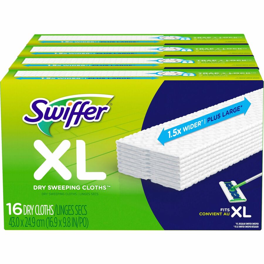 Swiffer Sweeper XL Dry Sweeping Cloths - White - 16 Per Box - 4 / Carton -  Reliable Paper