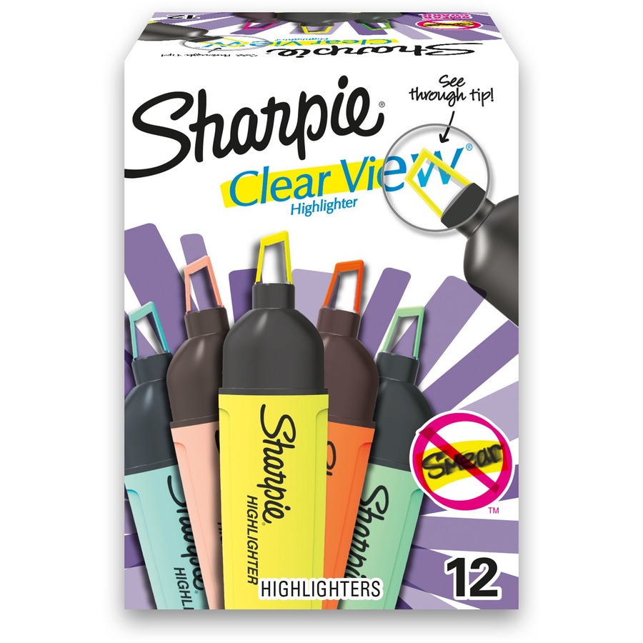 Sharpie Accent Tank Style Highlighters Chisel Tip Assorted Colors Pack Of  12 - Office Depot