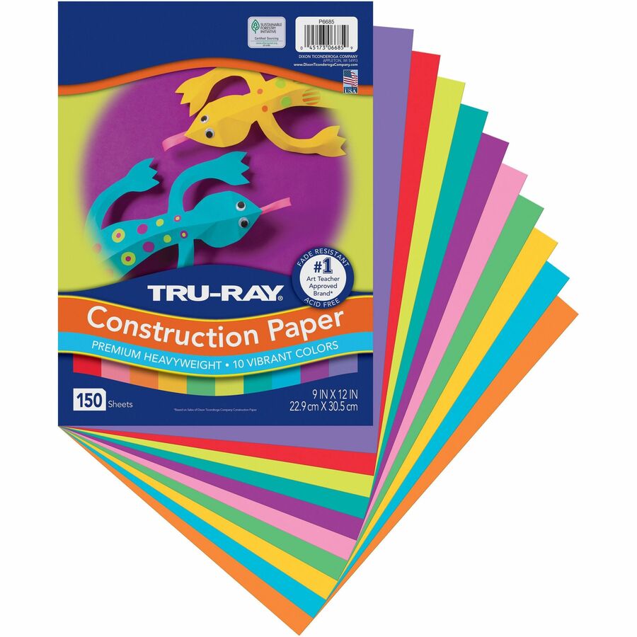 Tru-Ray® Blue Sulphite Paper, 9x12 - 50 Sheets Blue Color