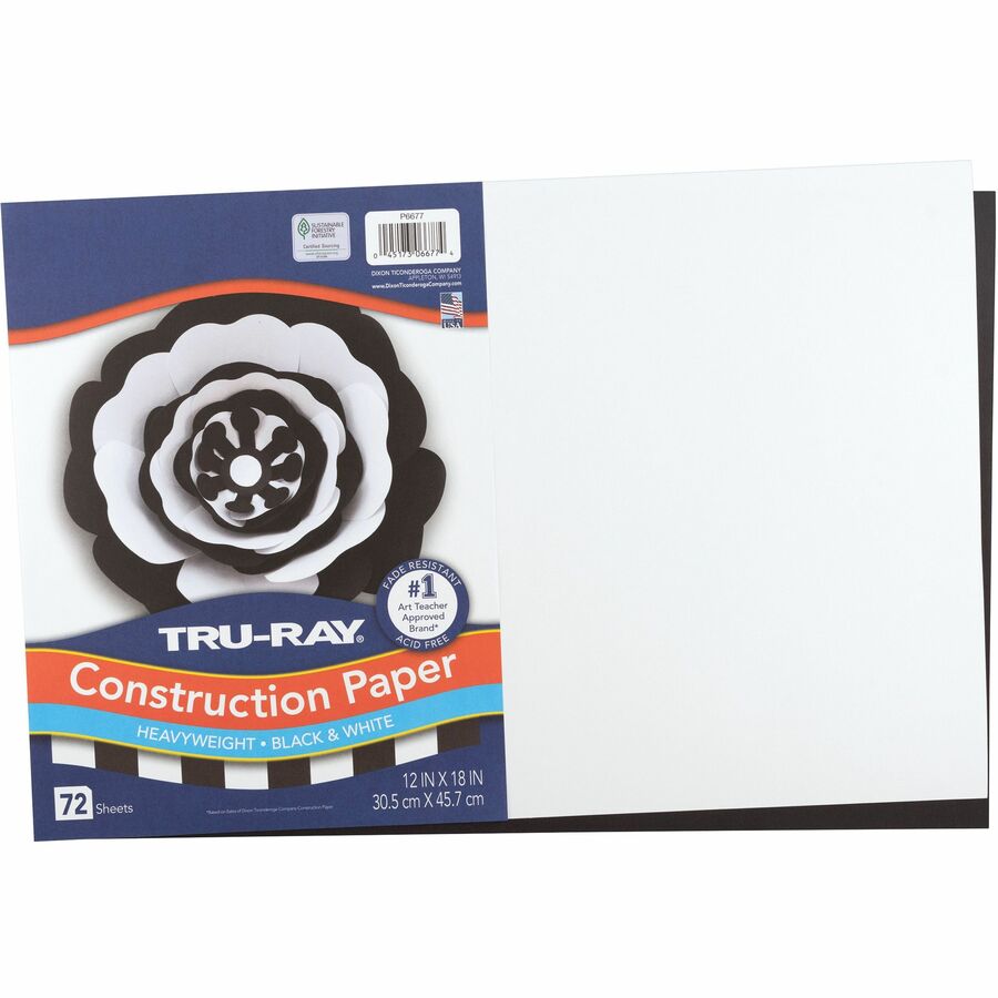 Tru-ray Sulphite Construction Paper 12 X 18 Inch Black 50 Sheets for sale  online