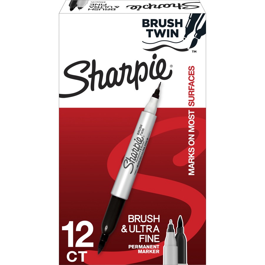 Sharpie Brush Tip Permanent Markers - 12 count