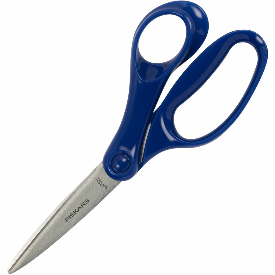 Fiskars Student Scissors - 7 Overall Length - Left/Right - Stainless Steel  - Turquoise, Red, Lime, Blue, Pink, Purple - 1 Each