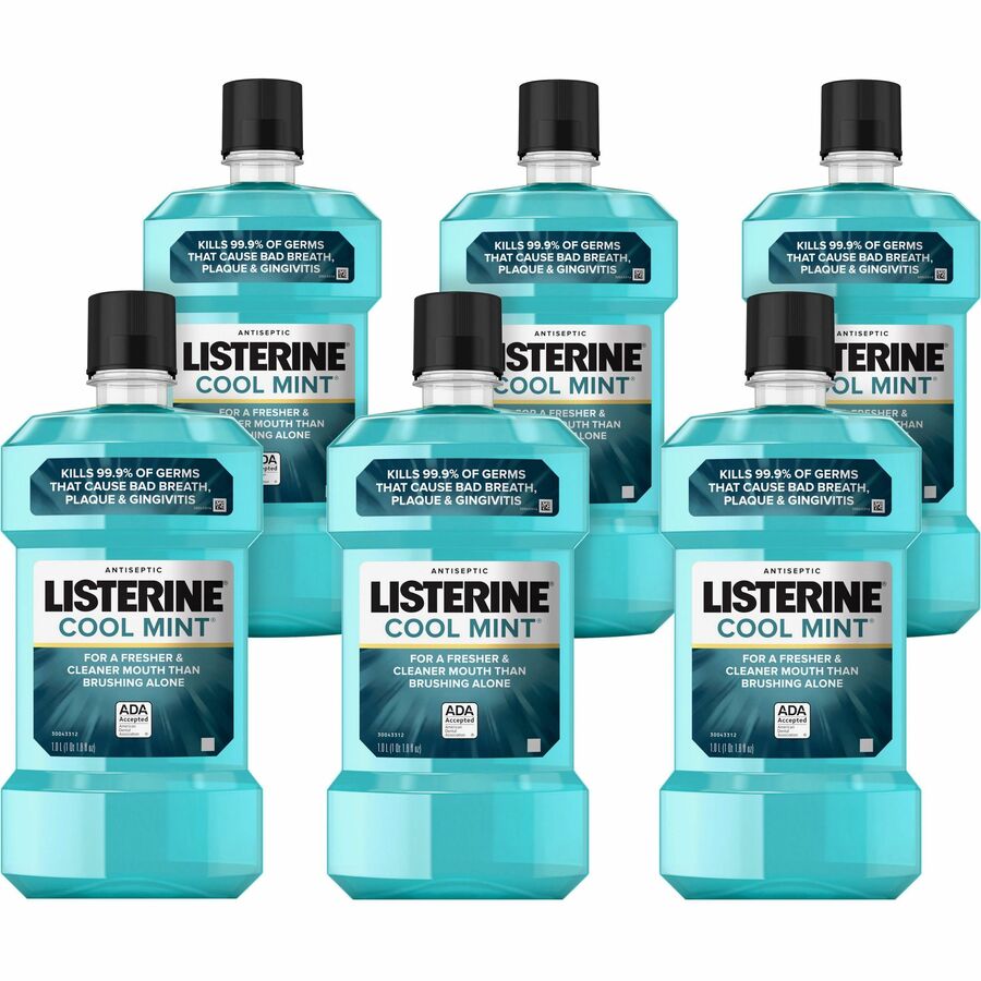 2-Pack Listerine Cool Mint Antiseptic Mouthwash Kills 99% of Germs