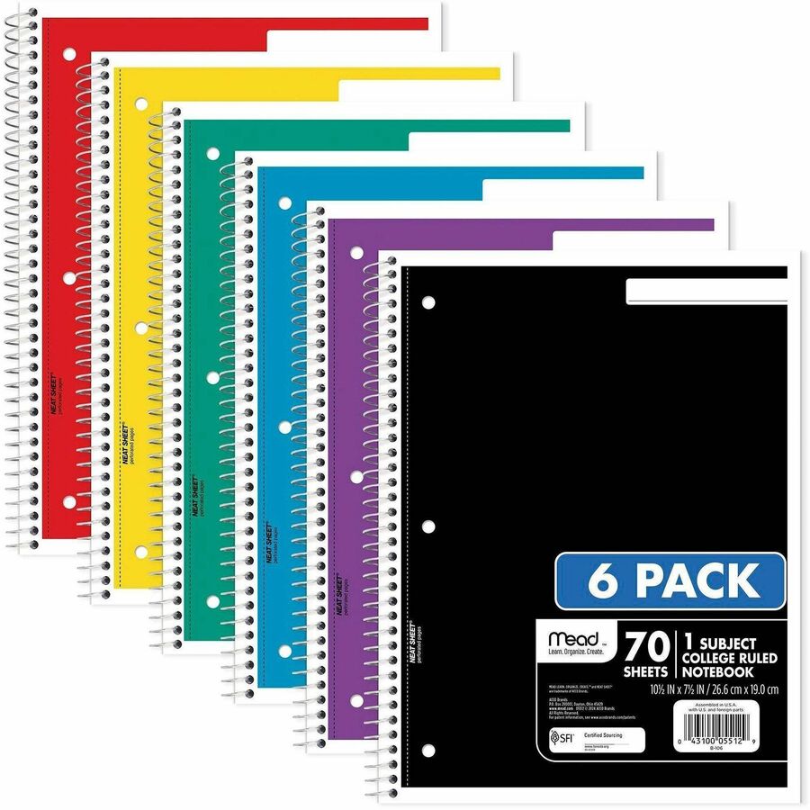 Note Book 1 Ria Mead 1-Subject Spiral Notebook - 1 Subject(s) - 70 Sheets - 70 Pages ...