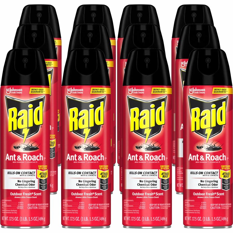 Raid Ant and Roach Killer Aerosol Insecticide, Lemon Scent, 17.5oz