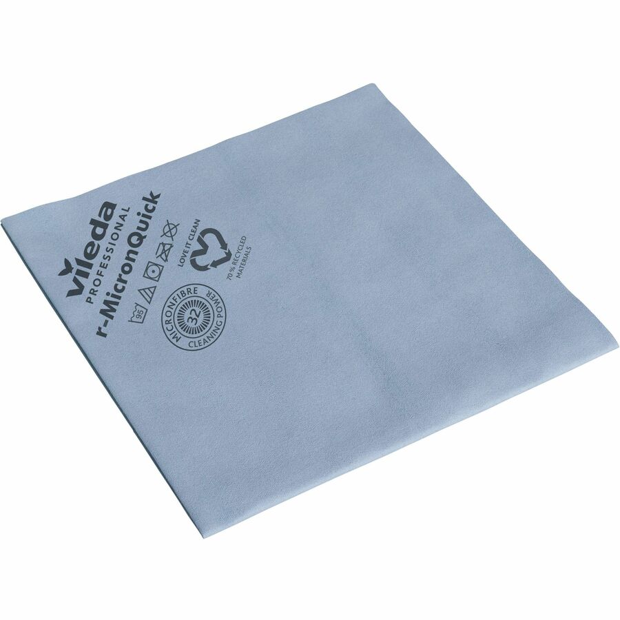 Vileda Professional MicronQuick Microfiber Cloths - 15.75 Length x 14.96  Width - 5 / Pack - Streak-free, Hygienic, Durable, Washable, Lint-free,  Absorbent, PVC Free, Solvent-free - Blue 