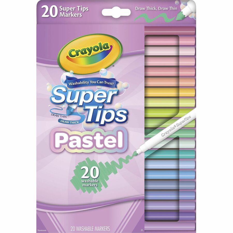 Crayola Super Tips Washable Markers 20-Color Pack