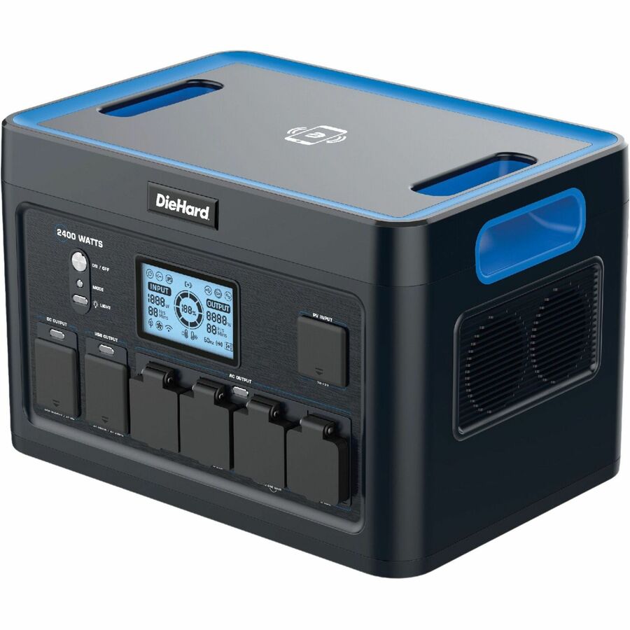 DieHard 2400-Watt Lithium-ion Portable Power Station/Solar Generator -  Lithium Ion (Li-Ion) - Rich Black - The Sheridan Commercial Co.